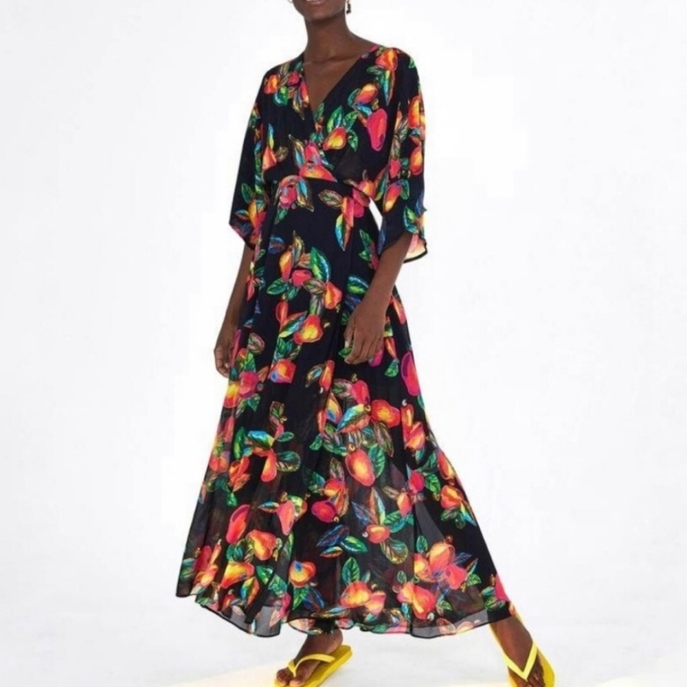 Farm Rio Cashew Wrap Dress SZ Medium